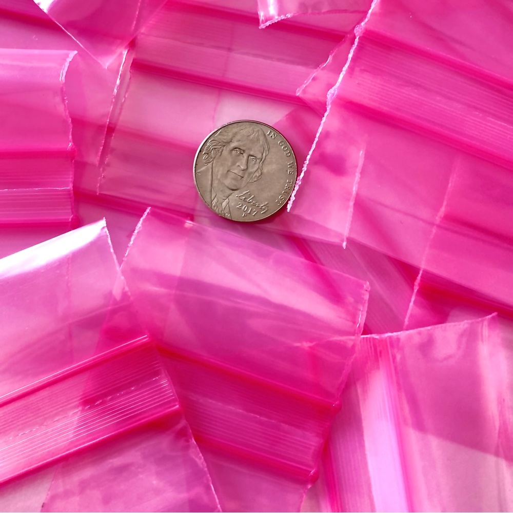 Pink Colored Color Apple Brand 200 Baggies
